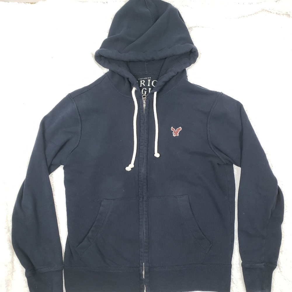 American Eagle black zip up hoodie